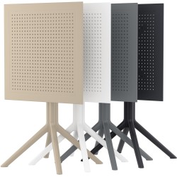 Mesa plegable Sky, cuadrada, negra