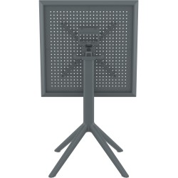 Mesa plegable Sky, cuadrada, gris oscuro