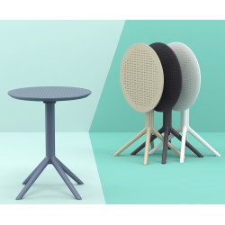 Mesa redonda plegable Sky, negra