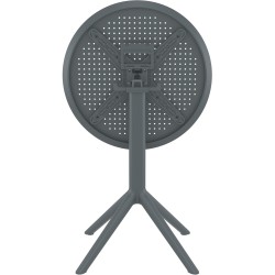 Mesa plegable redonda Sky, gris oscuro