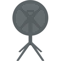 Mesa plegable redonda Sky, gris oscuro