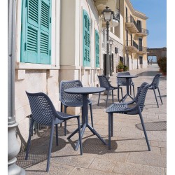 Mesa plegable redonda Sky, gris oscuro