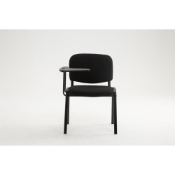 Sillón Ken con mesa plegable, tapizado en tela negra.