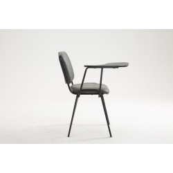 Silla Ken con mesa plegable, polipiel gris