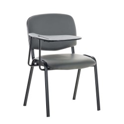 Silla Ken con mesa plegable, polipiel gris