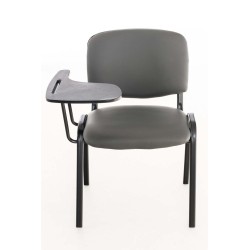 Silla Ken con mesa plegable, polipiel gris