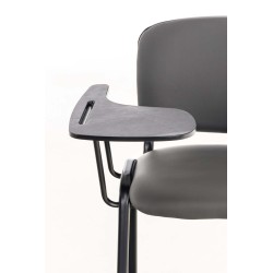 Silla Ken con mesa plegable, polipiel gris
