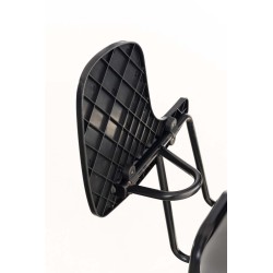 Silla Ken con mesa plegable, polipiel gris