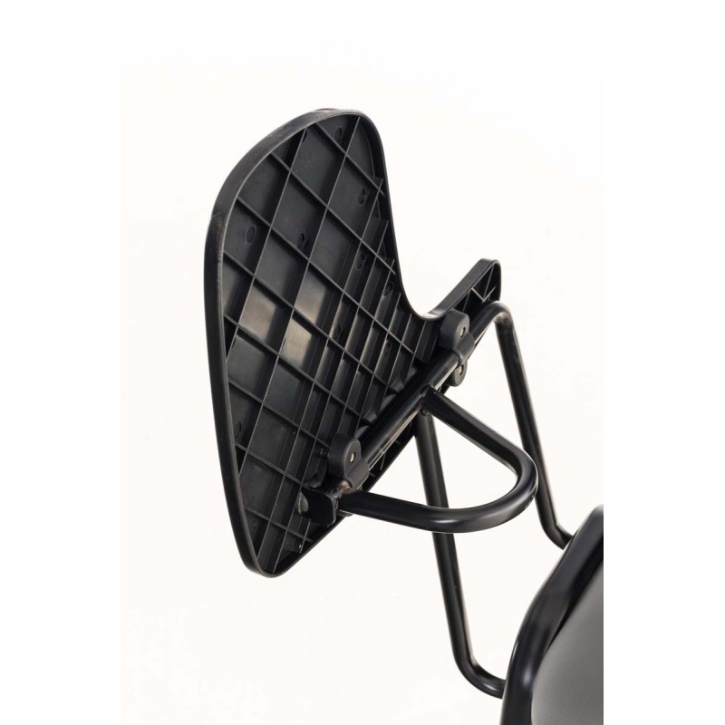 Silla Ken con mesa plegable, polipiel gris