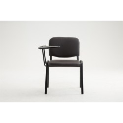 Sillón Ken con mesa plegable, imitación piel, marrón