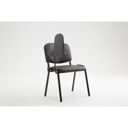 Sillón Ken con mesa plegable, imitación piel, marrón