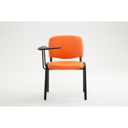 Sillón Ken con mesa plegable, polipiel, naranja