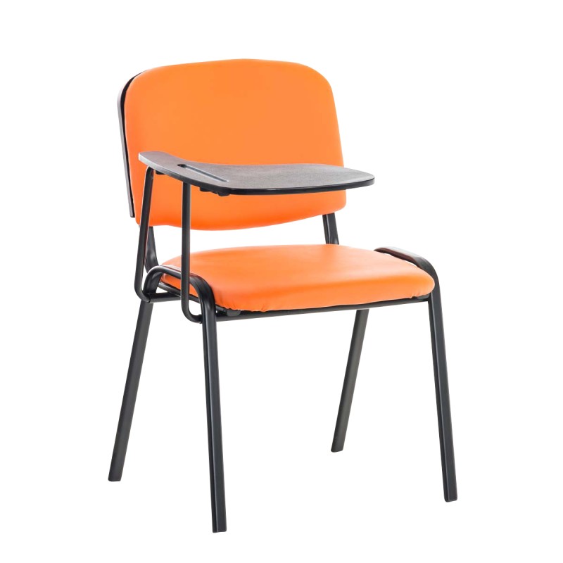 Sillón Ken con mesa plegable, polipiel, naranja