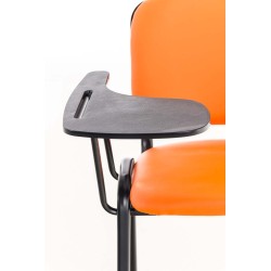 Sillón Ken con mesa plegable, polipiel, naranja