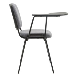 Conjunto de 4 sillas Ken con mesa plegable, tapizadas en tela gris.