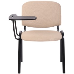 Silla Ken con mesa plegable, tela color crema