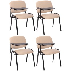 Conjunto de 4 sillas Ken con mesa plegable, tela color crema