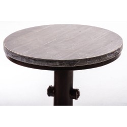 Mesa alta Lumos, madera y bronce Mesa alta Lumos, madera y bronce