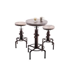 Mesa alta Lumos, madera y bronce Mesa alta Lumos, madera y bronce