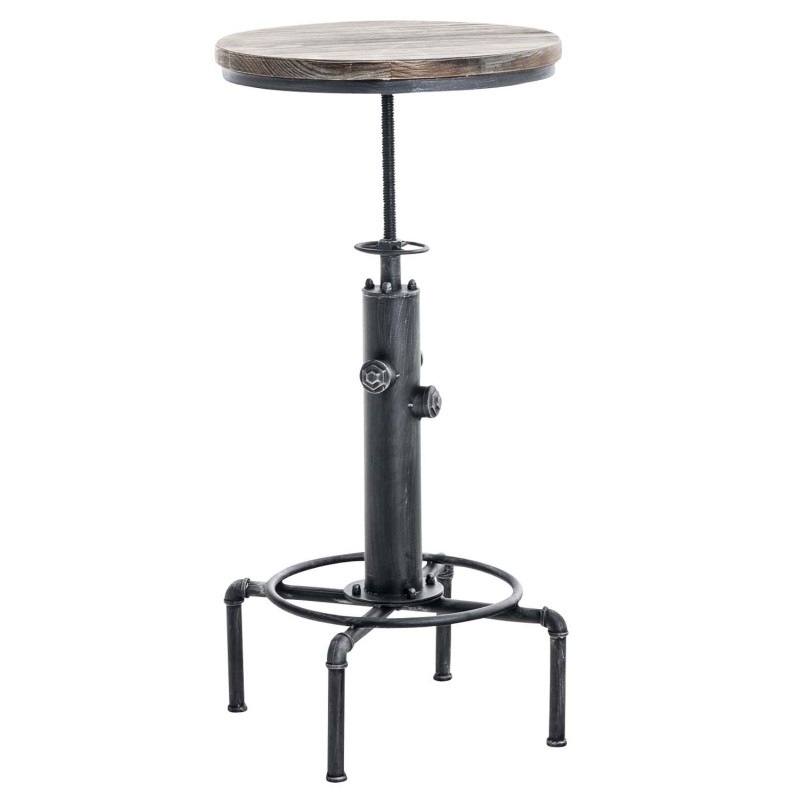 Mesa alta Lumos, madera plateada antigua