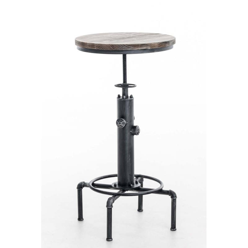 Mesa alta Lumos, madera plateada antigua