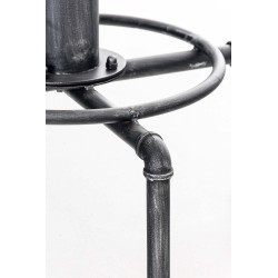 Mesa alta Lumos, madera plateada antigua