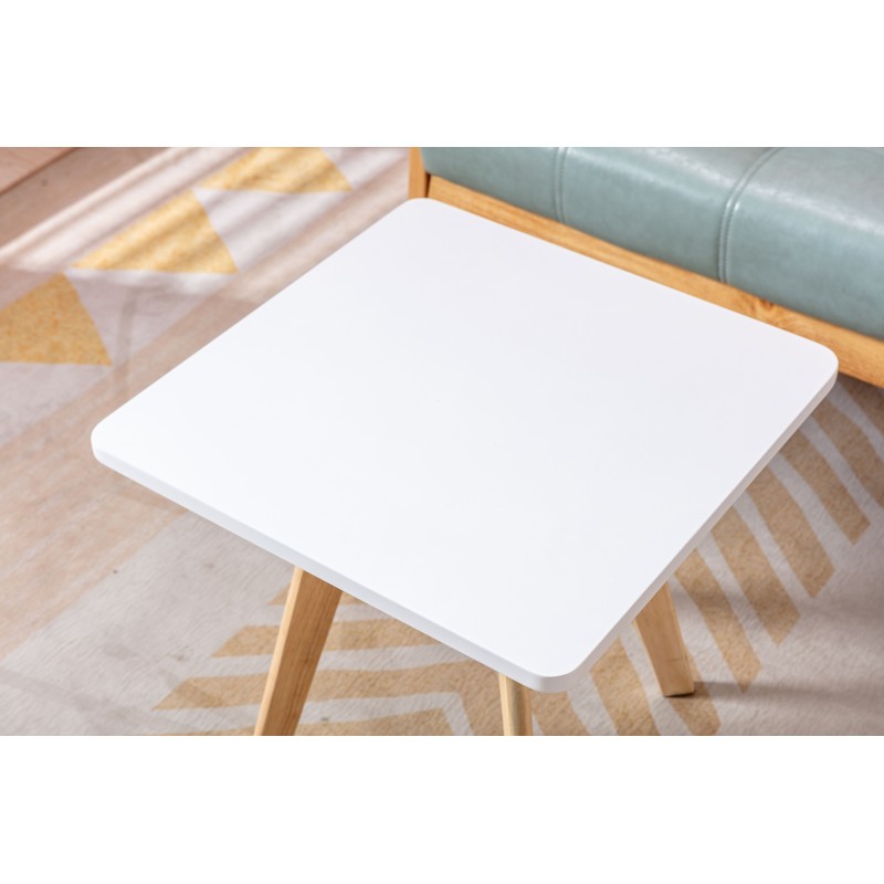 Mesa auxiliar Almería, cuadrada, natural (cuadrada), blanca