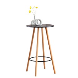 Mesa redonda Mijas, natural (redonda), negra