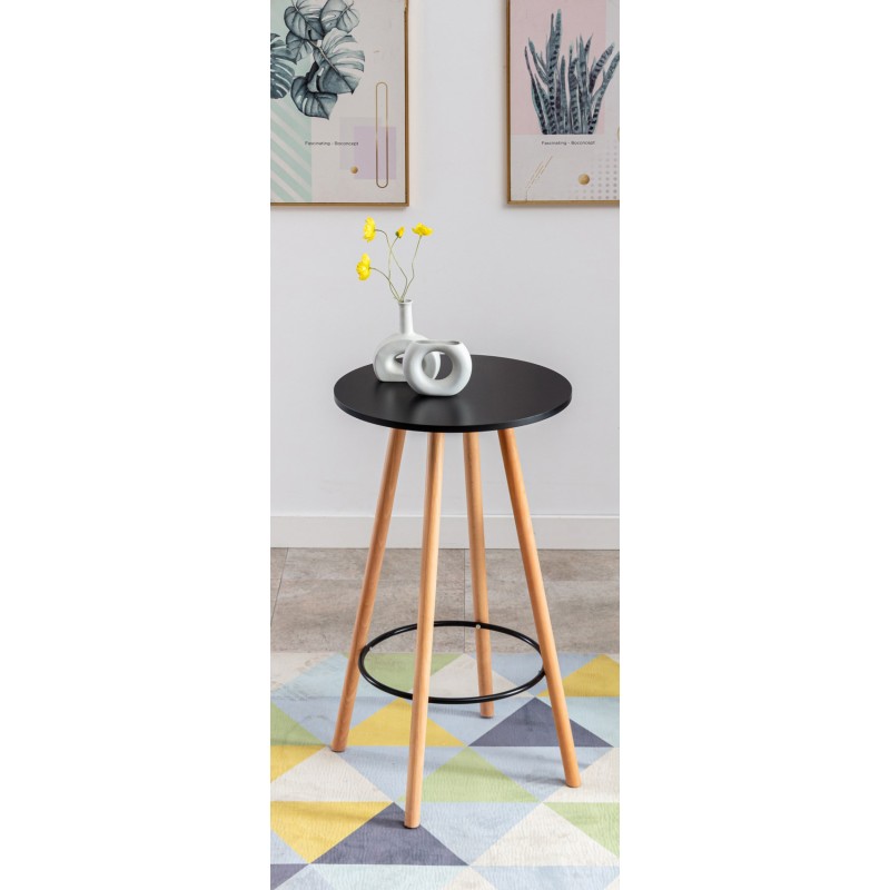 Mesa redonda Mijas, natural (redonda), negra