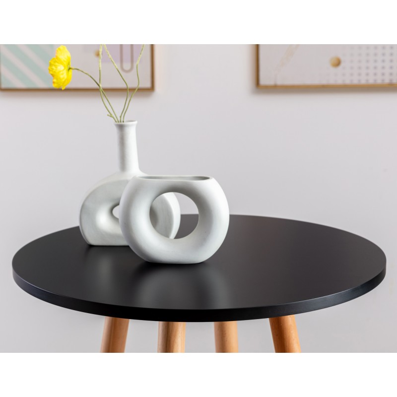 Mesa redonda Mijas, natural (redonda), negra