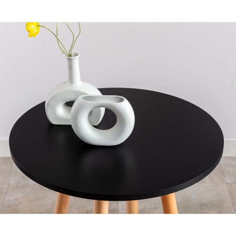 Mesa redonda Mijas, natural (redonda), negra