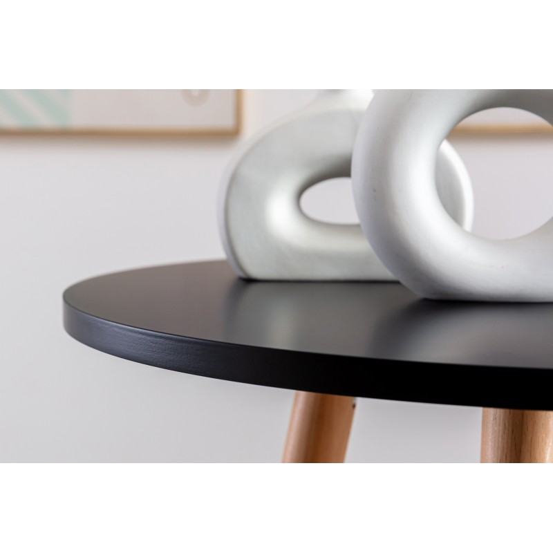 Mesa redonda Mijas, natural (redonda), negra