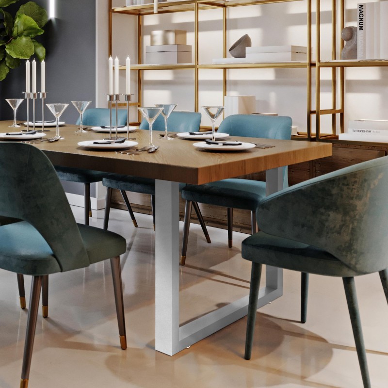 2 patas de mesa Velden, 80 cm, acero inoxidable