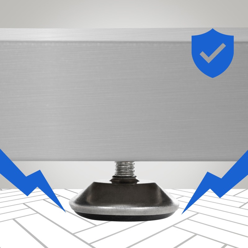 2 patas de mesa Velden, 80 cm, acero inoxidable