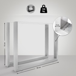 2 patas de mesa Velden de acero inoxidable de 90 cm