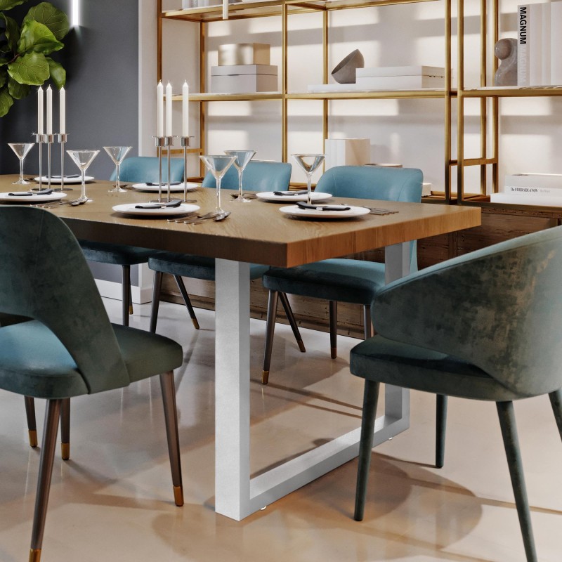 2 patas de mesa Velden de acero inoxidable de 90 cm