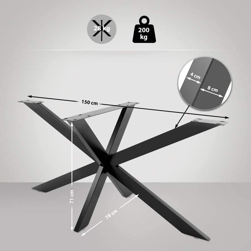 Patas de mesa negras Biloxi L