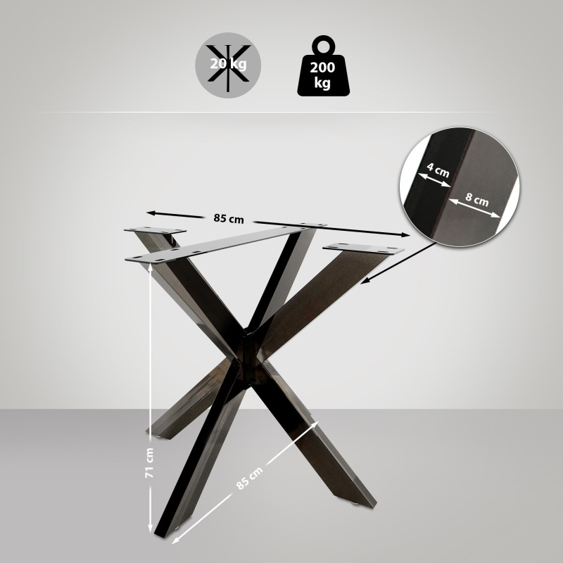 Patas de mesa negras industriales Biloxi S