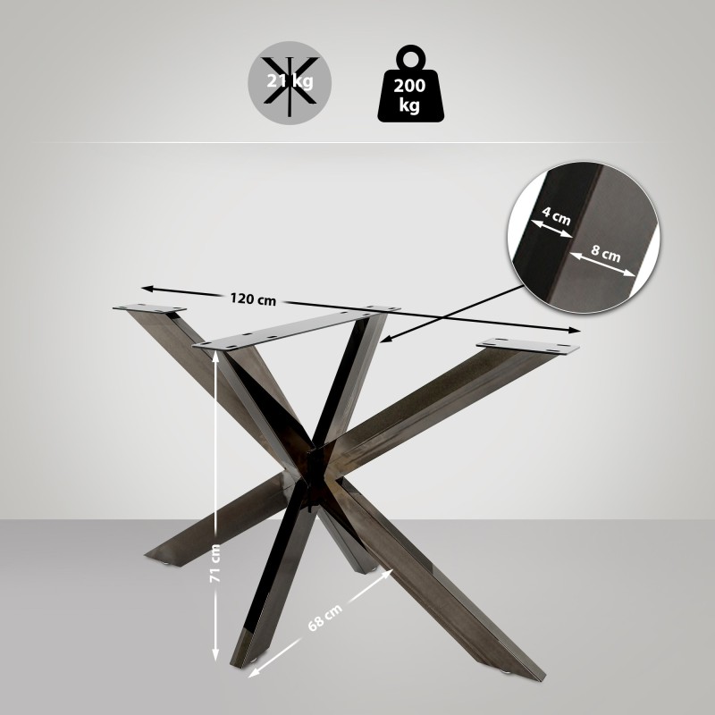 Patas de mesa industriales negras Biloxi M