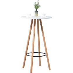 Mesa redonda Livia, natural/blanco