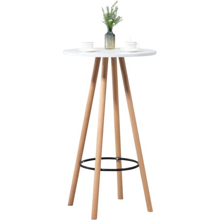 Mesa redonda Livia, natural/blanco