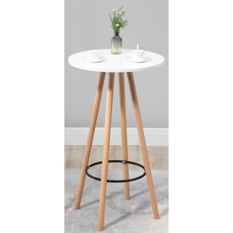 Mesa redonda Livia, natural/blanco