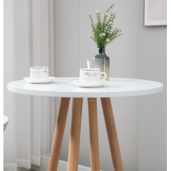 Mesa redonda Livia, natural/blanco Mesa redonda Livia, natural/blanco