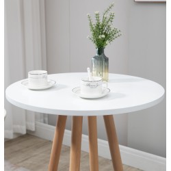 Mesa redonda Livia, natural/blanco Mesa redonda Livia, natural/blanco