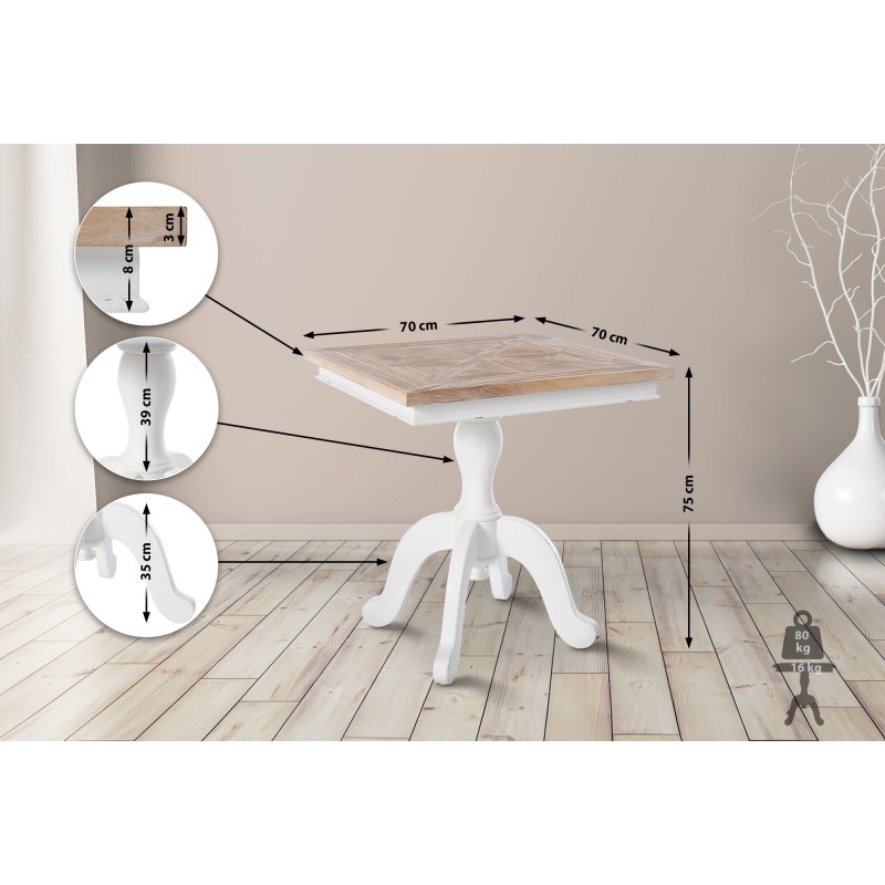 Mesa de bistró Grasby natural/blanca