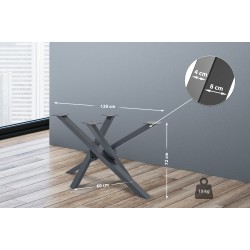 Patas de mesa Jimmy 120x60x72 gris