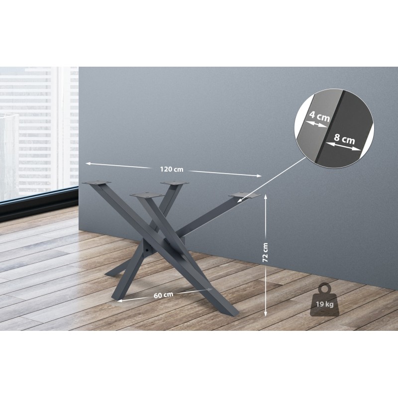 Patas de mesa Jimmy 120x60x72 gris