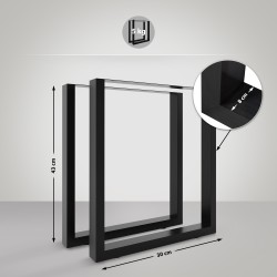 2 patas de mesa Velden, 30 cm, negras