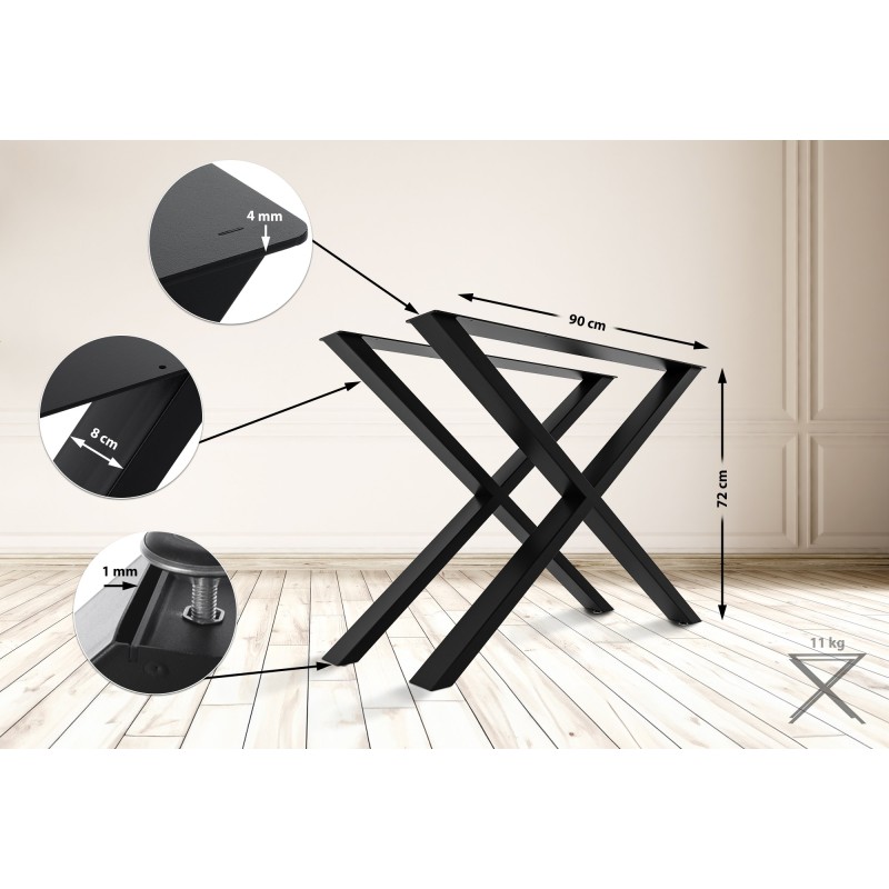 2 patas de mesa Swift L, negras