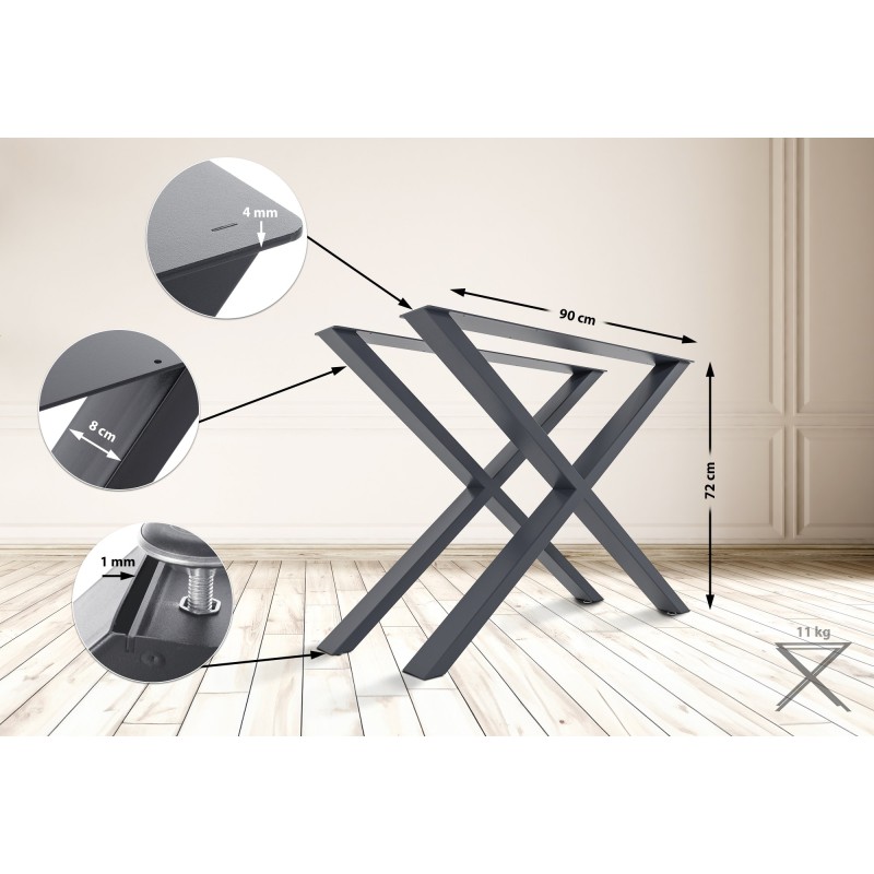 2 patas de mesa Swift L grises